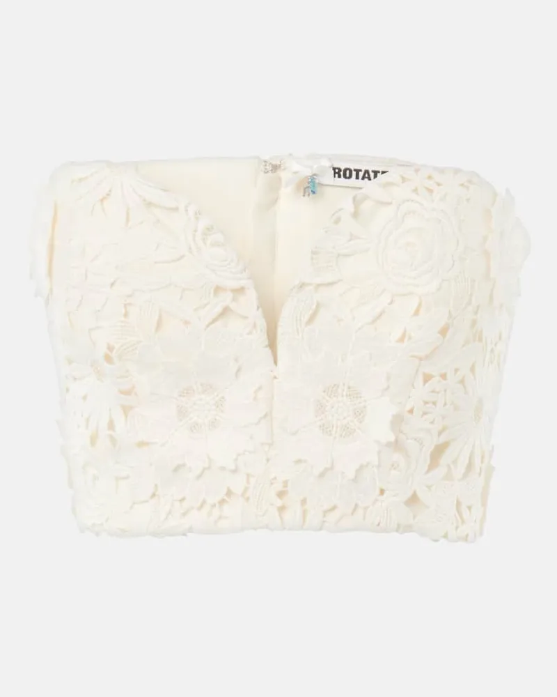 ROTATE Birger Christensen Bridal Bustier-Top aus Spitze Weiß
