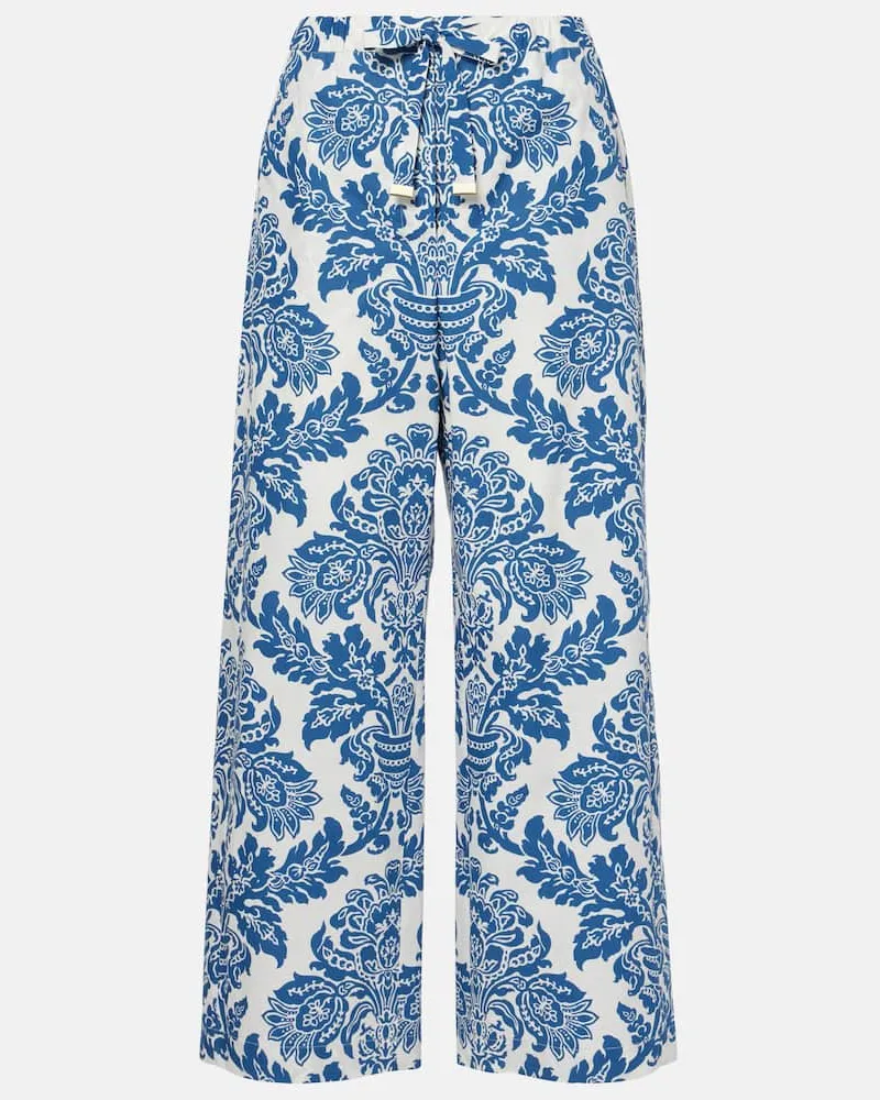 Max Mara Weite Hose Merano aus Baumwolle Blau