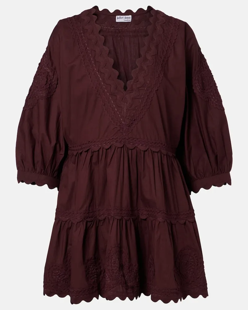 Juliet Dunn Minikleid aus Baumwollpopeline Burgund