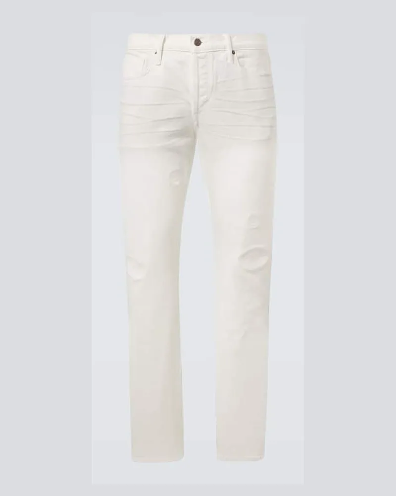 Tom Ford Distressed Slim Jeans Weiß