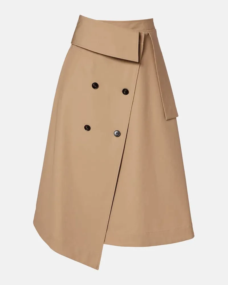 Róhe Róhe Midirock aus Baumwoll-Canvas Beige