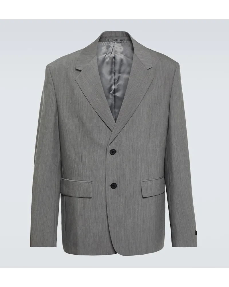 Prada Blazer aus Wolle und Mohair Grau