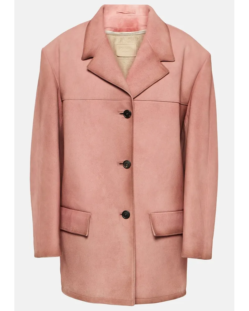 Prada Jacke aus Veloursleder Pink