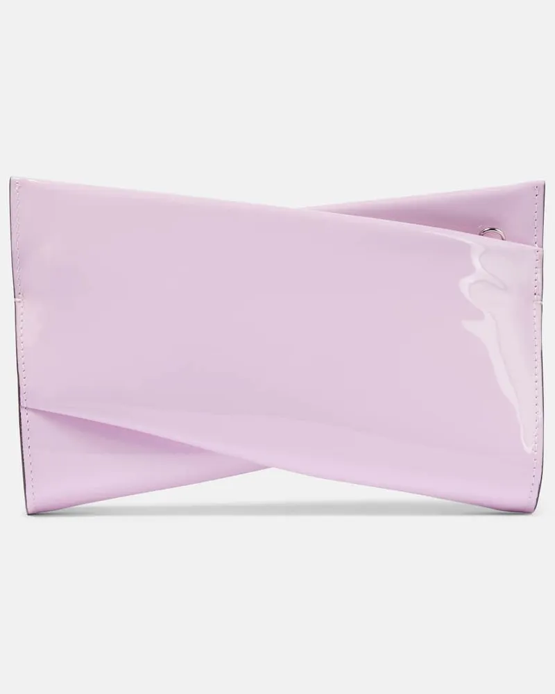 Christian Louboutin Clutch Loubitwist Small aus Lackleder Rosa