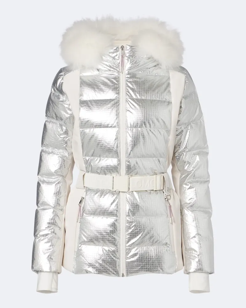 Yves Salomon Skijacke mit Shearling Silber