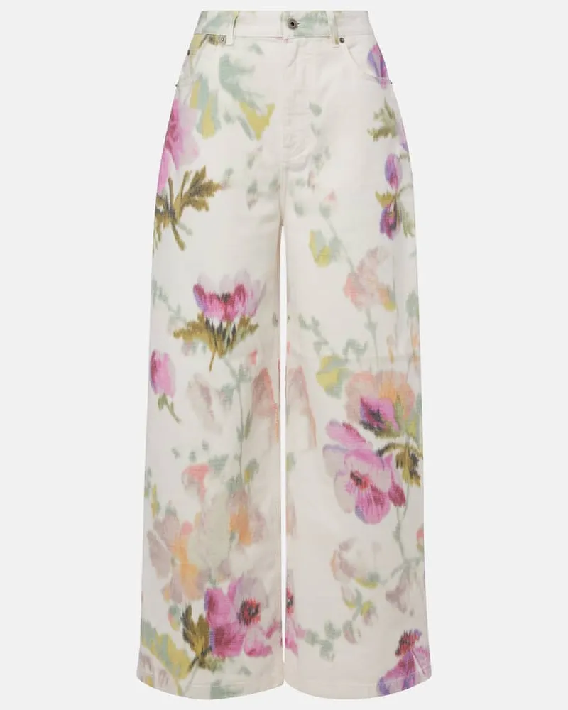 Loewe High-Rise Wide-Leg Jeans Pink