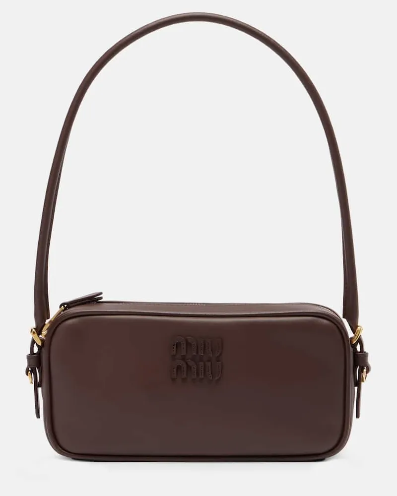 Miu Miu Schultertasche aus Leder Braun