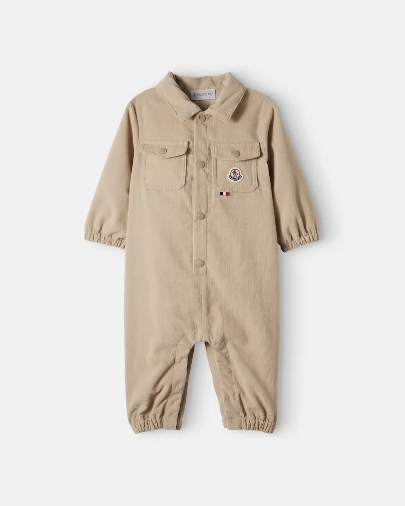 Moncler Baby Strampler mit Baumwollfutter Beige