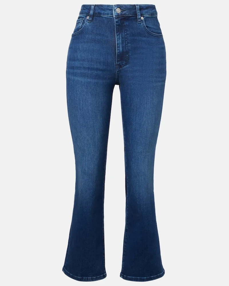 Frame Denim High-Rise Bootcut Jeans Reboot Crop Blau