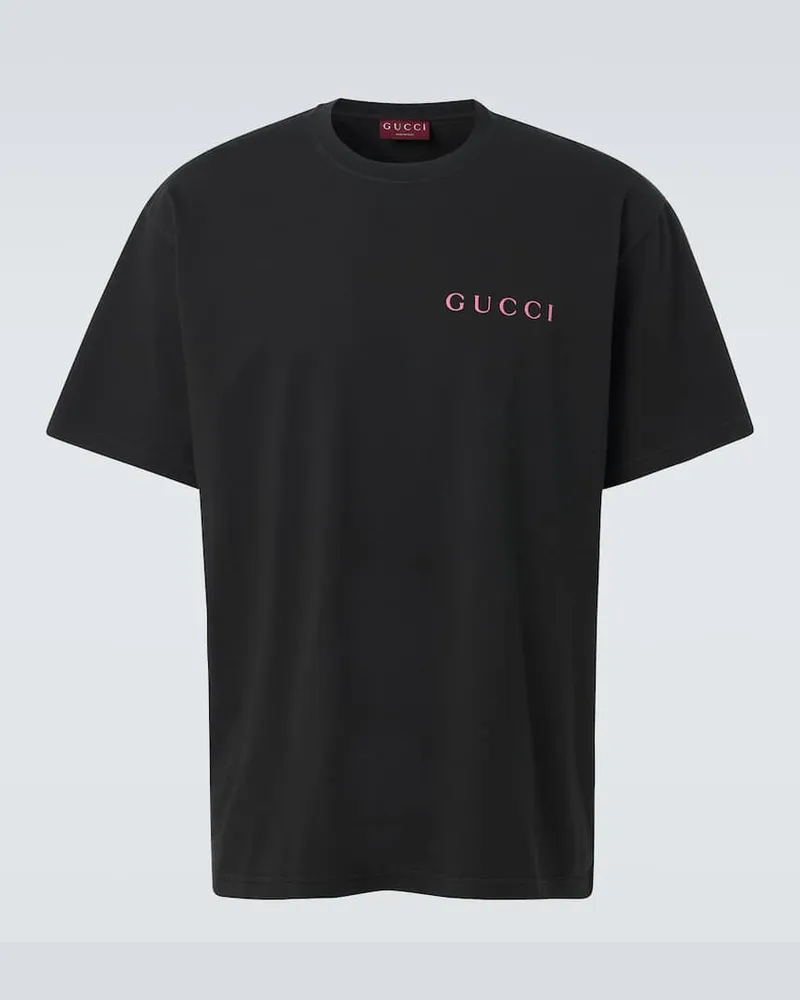 Gucci T-Shirt aus Baumwoll-Jersey Schwarz