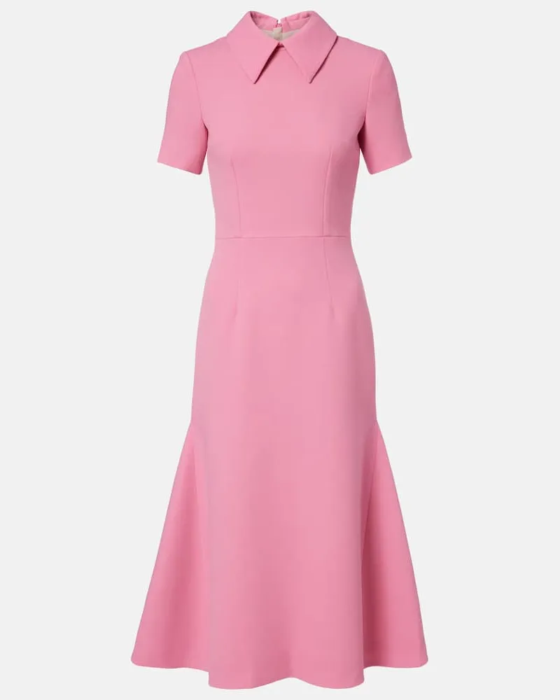 EMILIA WICKSTEAD Midikleid Eman aus Woll-Crêpe Pink
