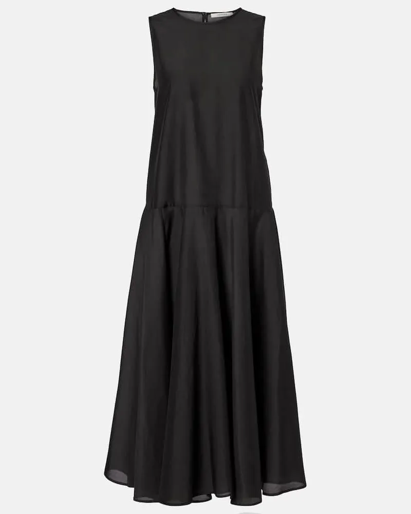 ASCENO Maxikleid Rita aus Baumwolle und Seide Schwarz