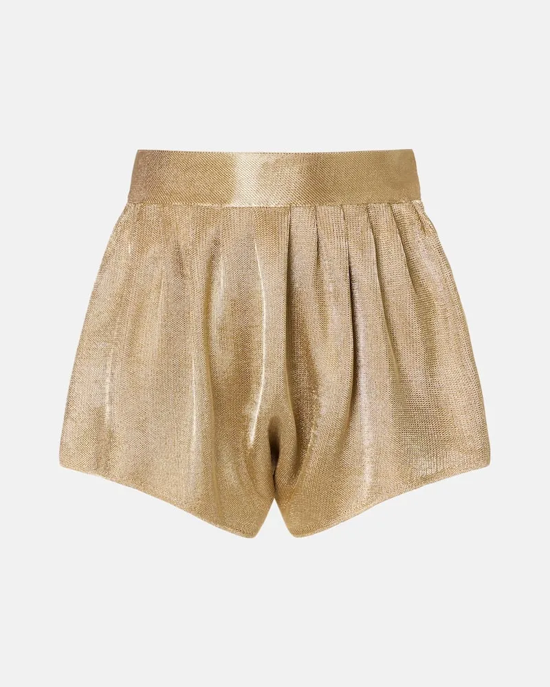 Alaïa Alaïa High-Rise Shorts aus Mesh Gold