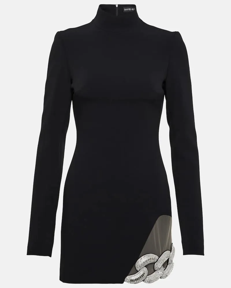 David Koma Verziertes Minikleid Schwarz