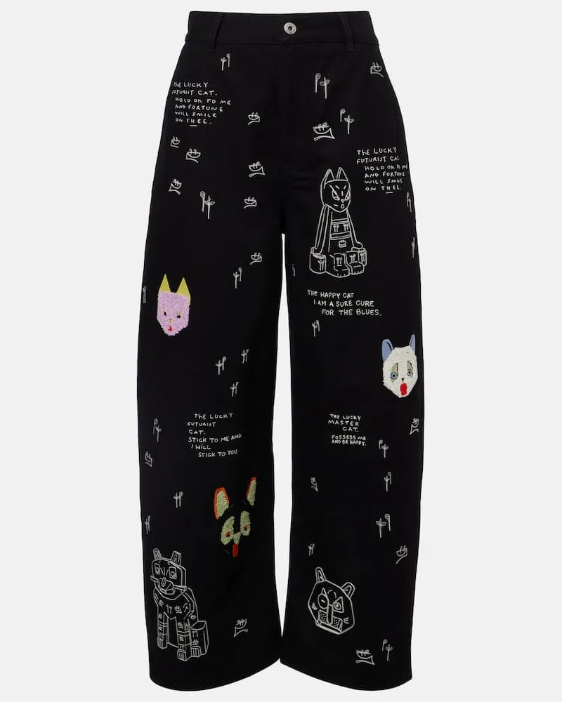 Loewe X Louis Wain Wide-Leg Jeans Schwarz