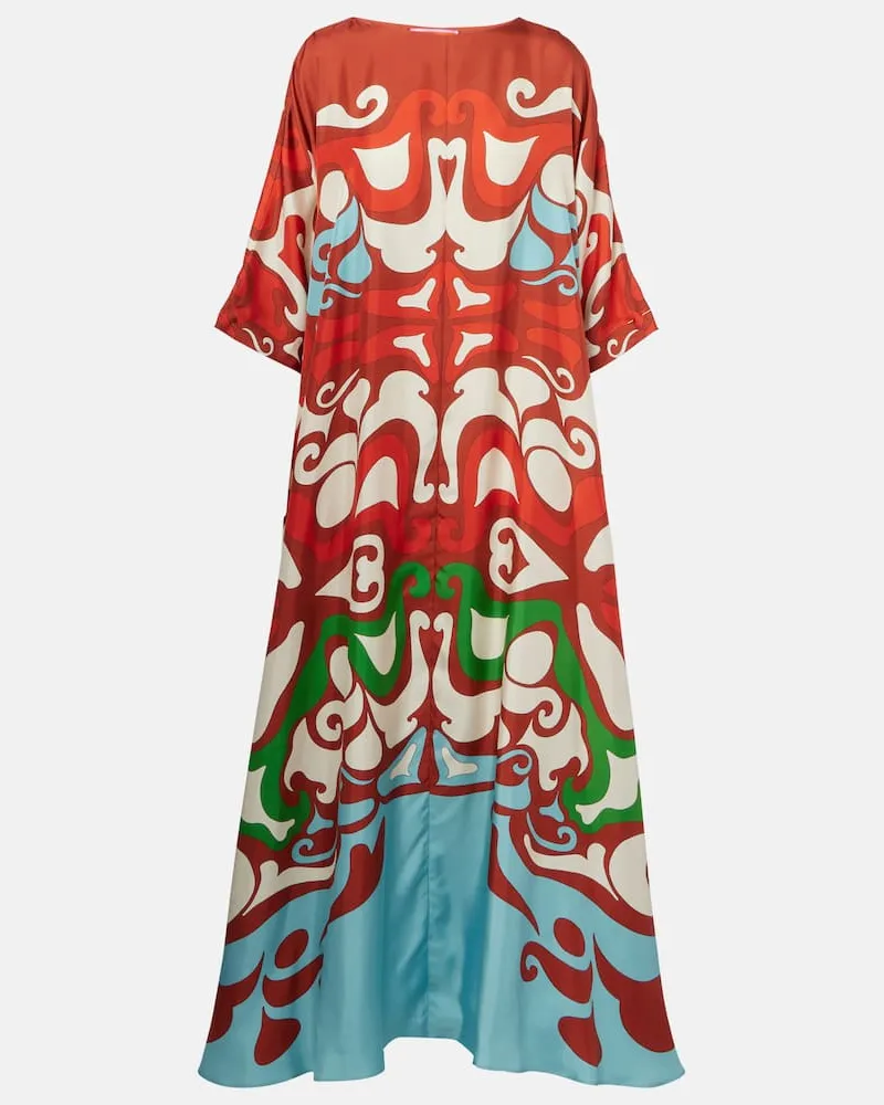 La DoubleJ Maxikleid Muumuu aus Seiden-Twill Multicolor