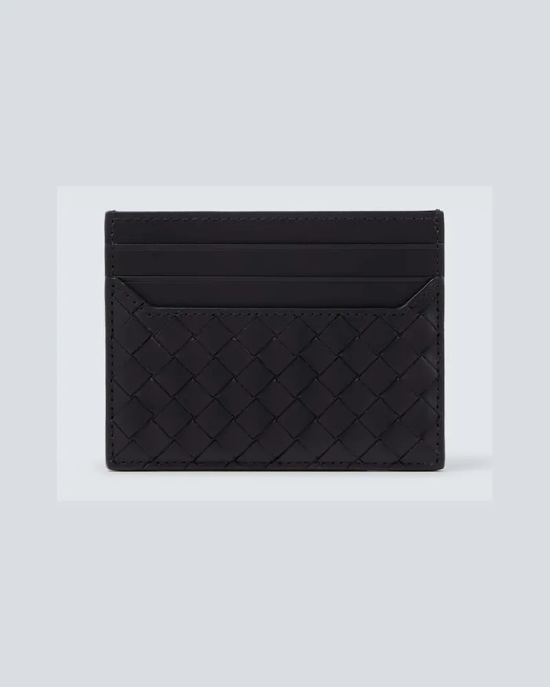 Bottega Veneta Kartenetui Intrecciato aus Leder Schwarz