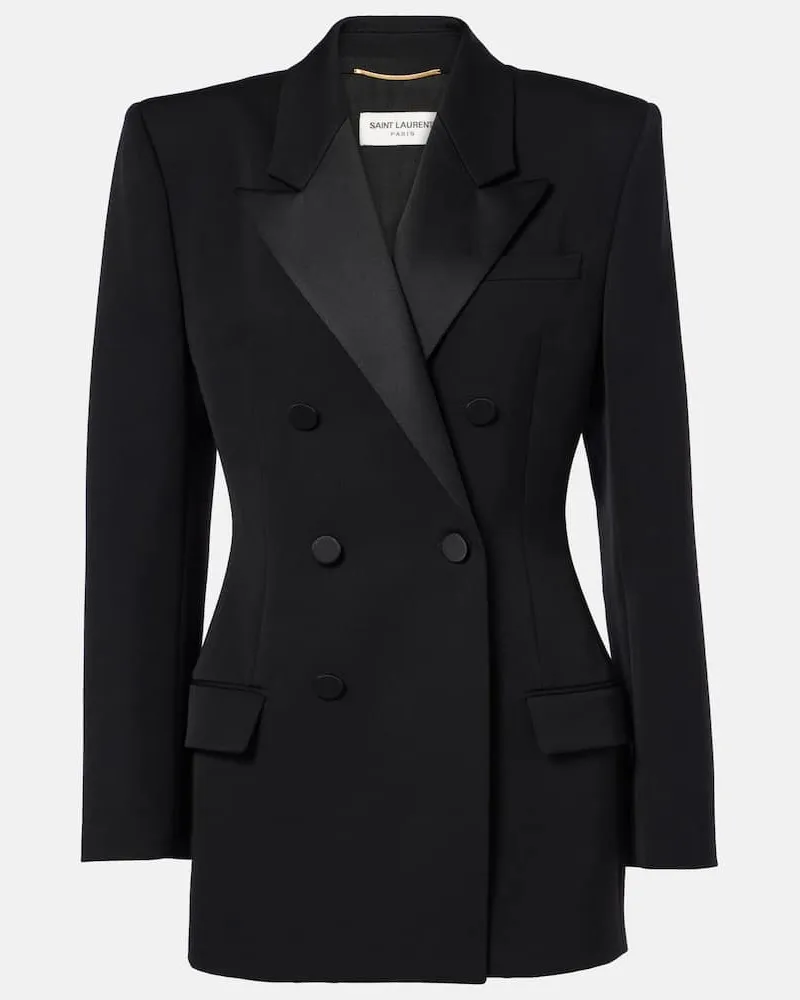 Saint Laurent Smokingjacke aus Wolle Schwarz