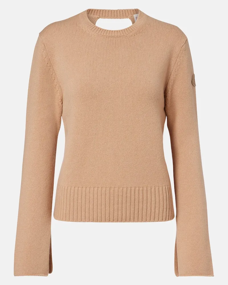 Moncler Pullover aus Wolle und Kaschmir Beige