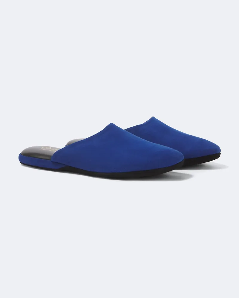 Charvet Slippers aus Veloursleder Blau