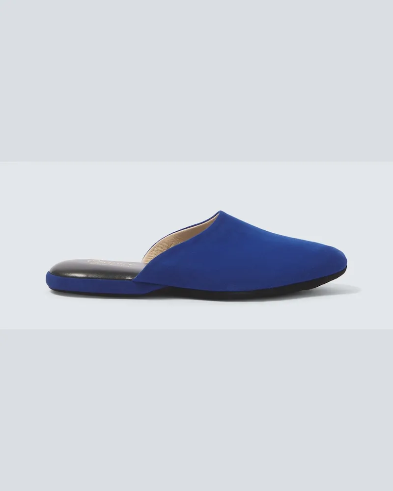 Charvet Slippers aus Veloursleder Blau