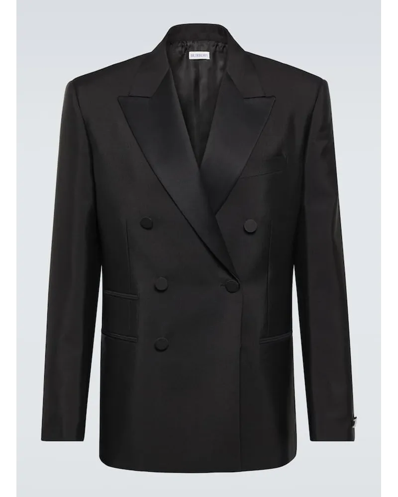 Burberry Blazer aus Wolle und Seide Schwarz