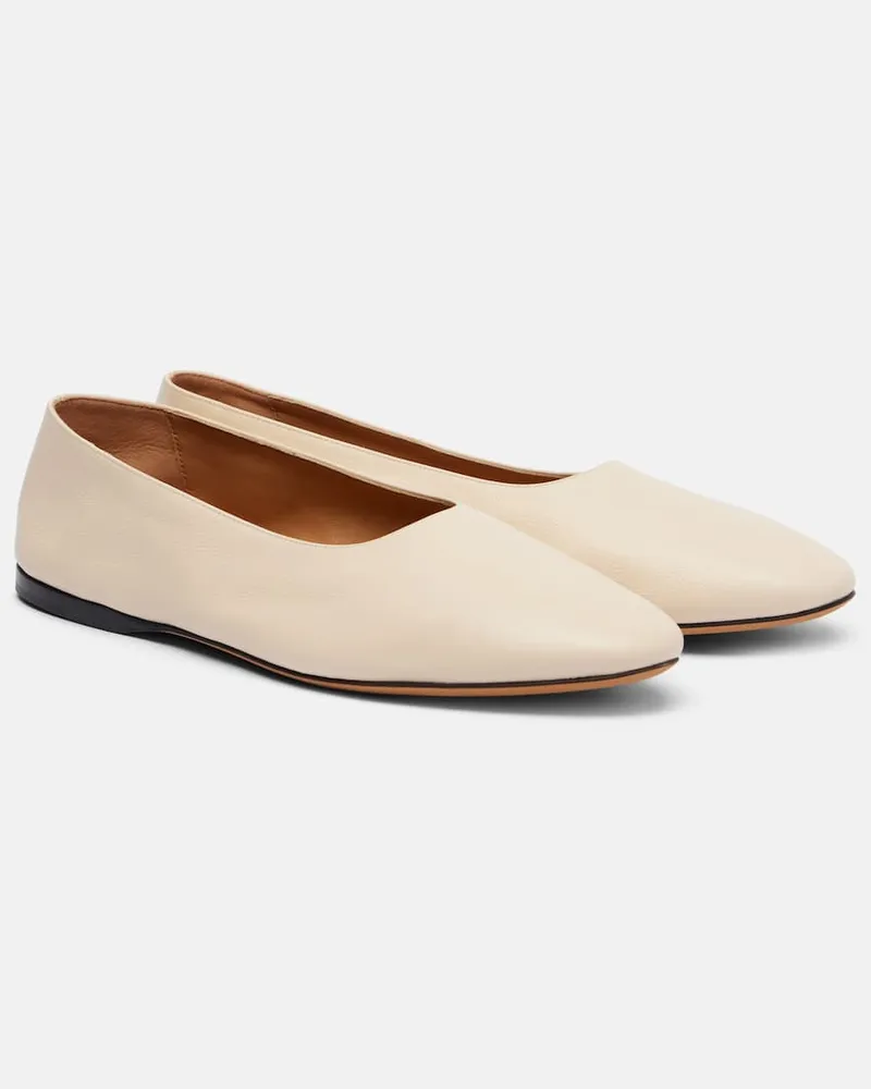 The Row Ballerinas Awar aus Leder Weiß