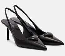 Slingback-Pumps aus Leder