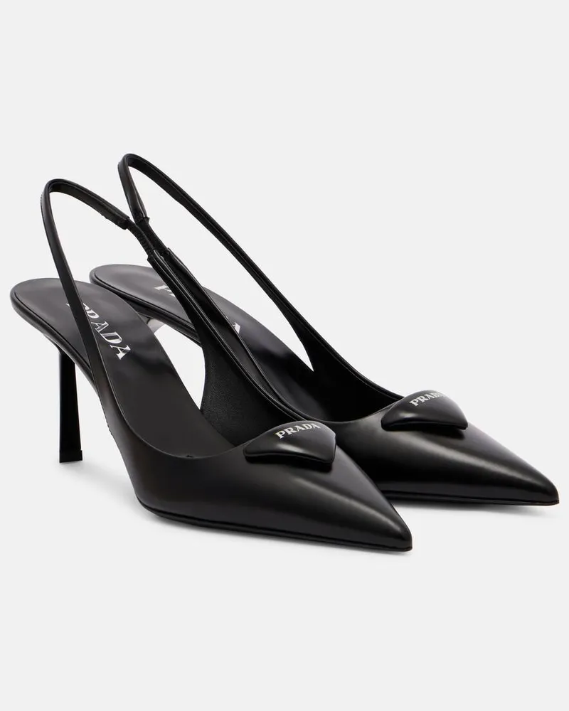 Prada Slingback-Pumps aus Leder Schwarz