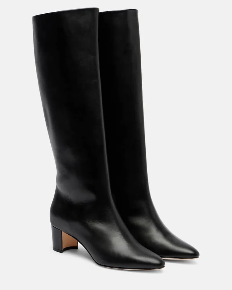 Manolo Blahnik Stiefel Myra 50 aus Leder Schwarz