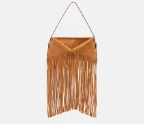 Schultertasche aus Veloursleder