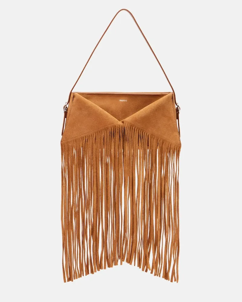 COPERNI Schultertasche aus Veloursleder Braun