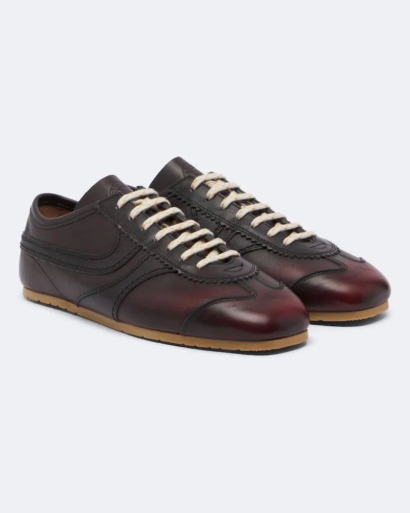 Dries van Noten Sneakers aus Leder Braun