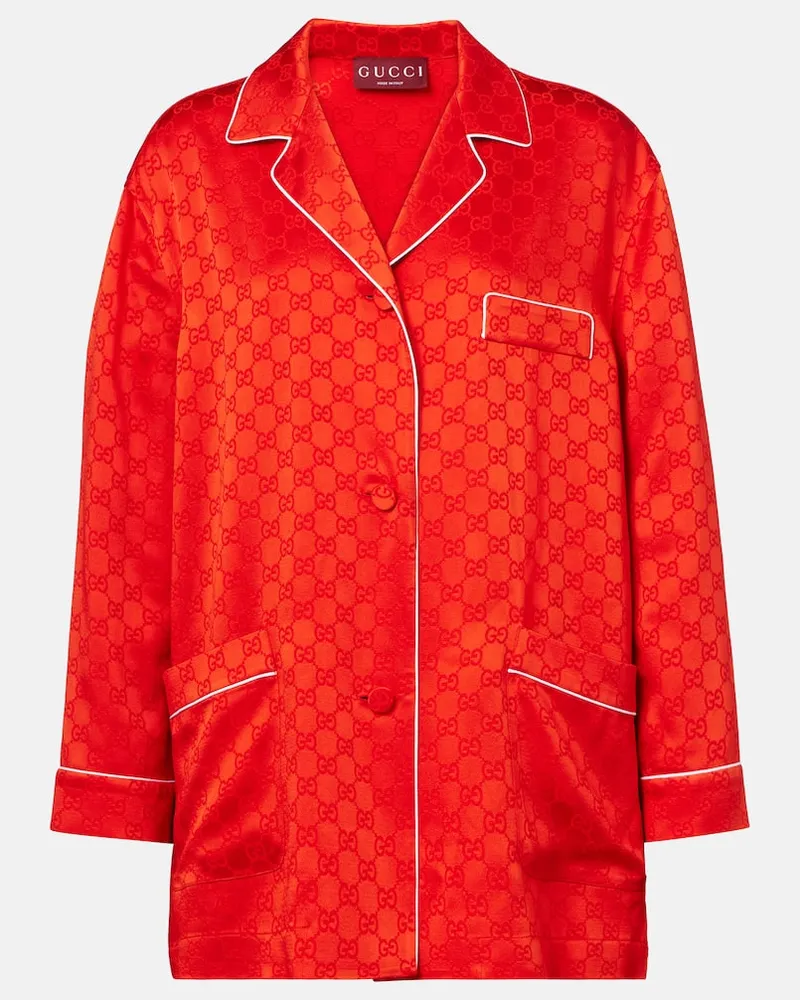 Gucci Hemd GG aus Satin Orange