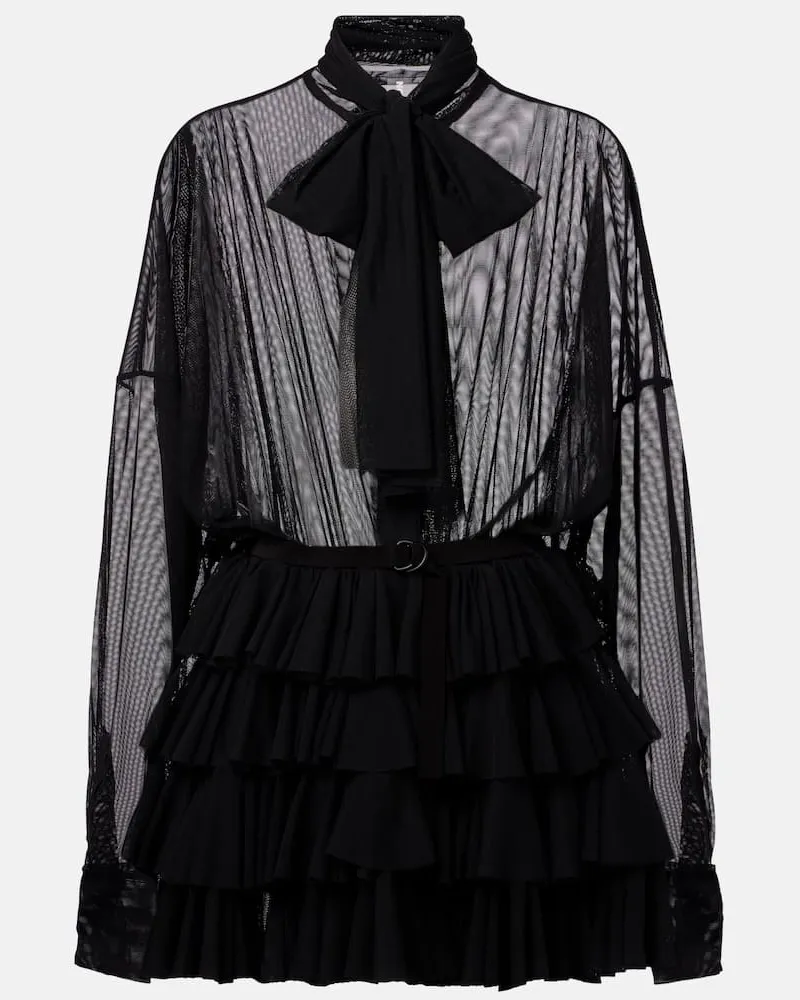 Norma Kamali Minikleid aus Mesh Schwarz