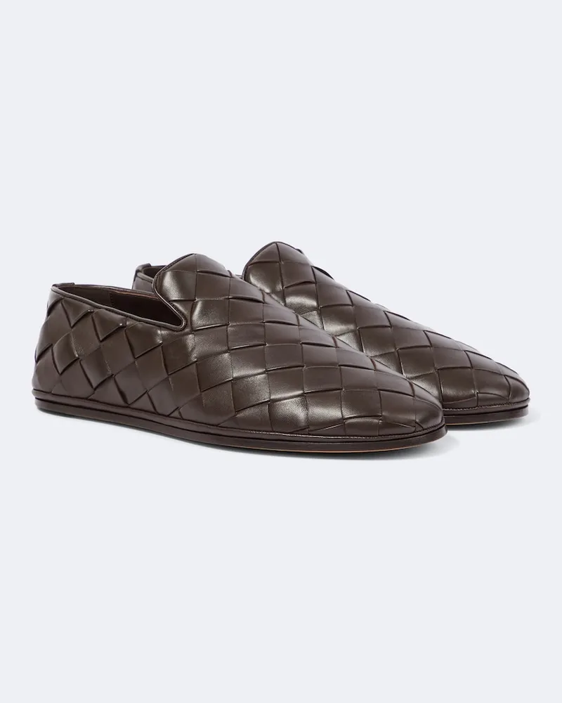 Bottega Veneta Intrecciato Slip-ons Sunday aus Leder Braun