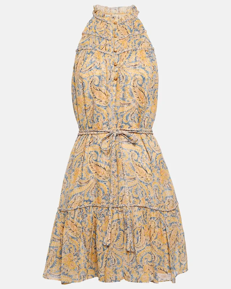 Veronica Beard Minikleid Dria aus Seide Gelb