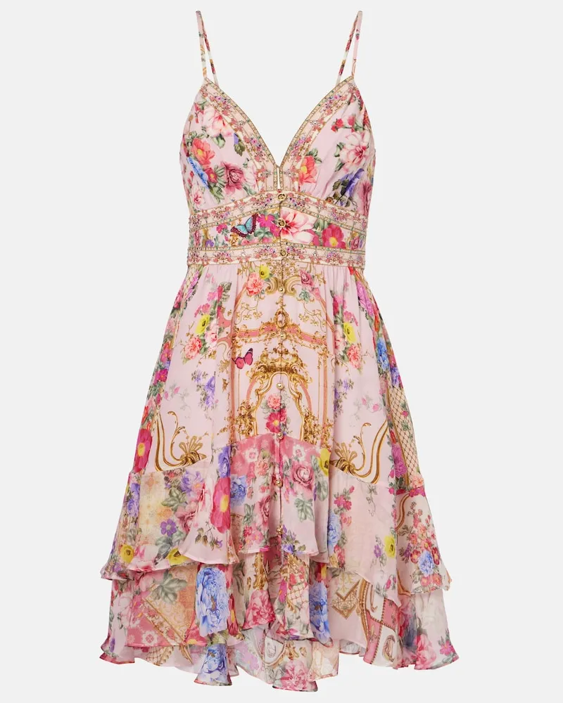 Camilla Minikleid aus Seide Multicolor