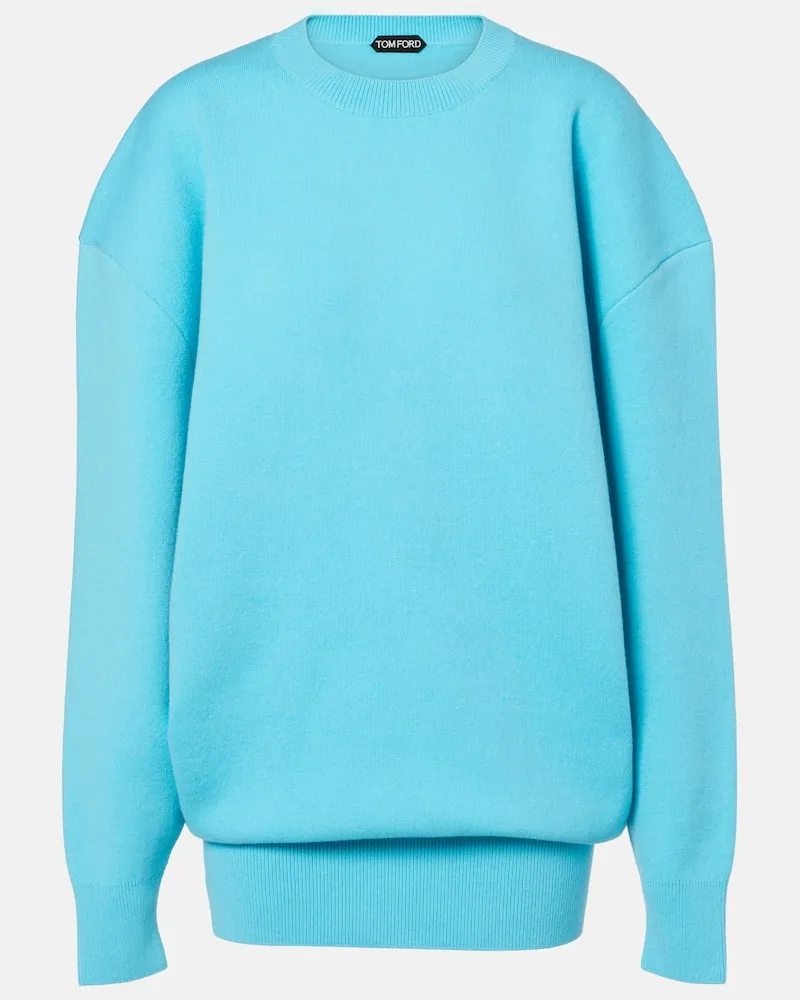 Tom Ford Pulloverkleid aus einem Wollgemisch Blau