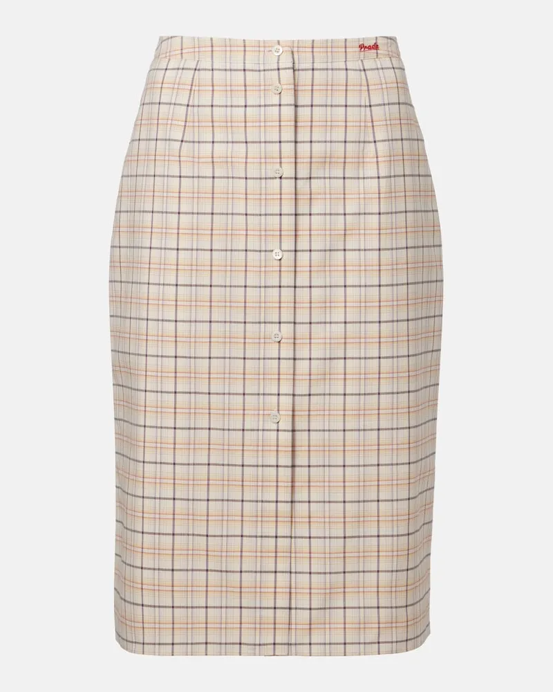 Prada Bleistoftrock aus Baumwollpopeline Multicolor