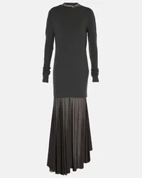 Christophe Lemaire Maxikleid aus Jersey und Mesh Braun