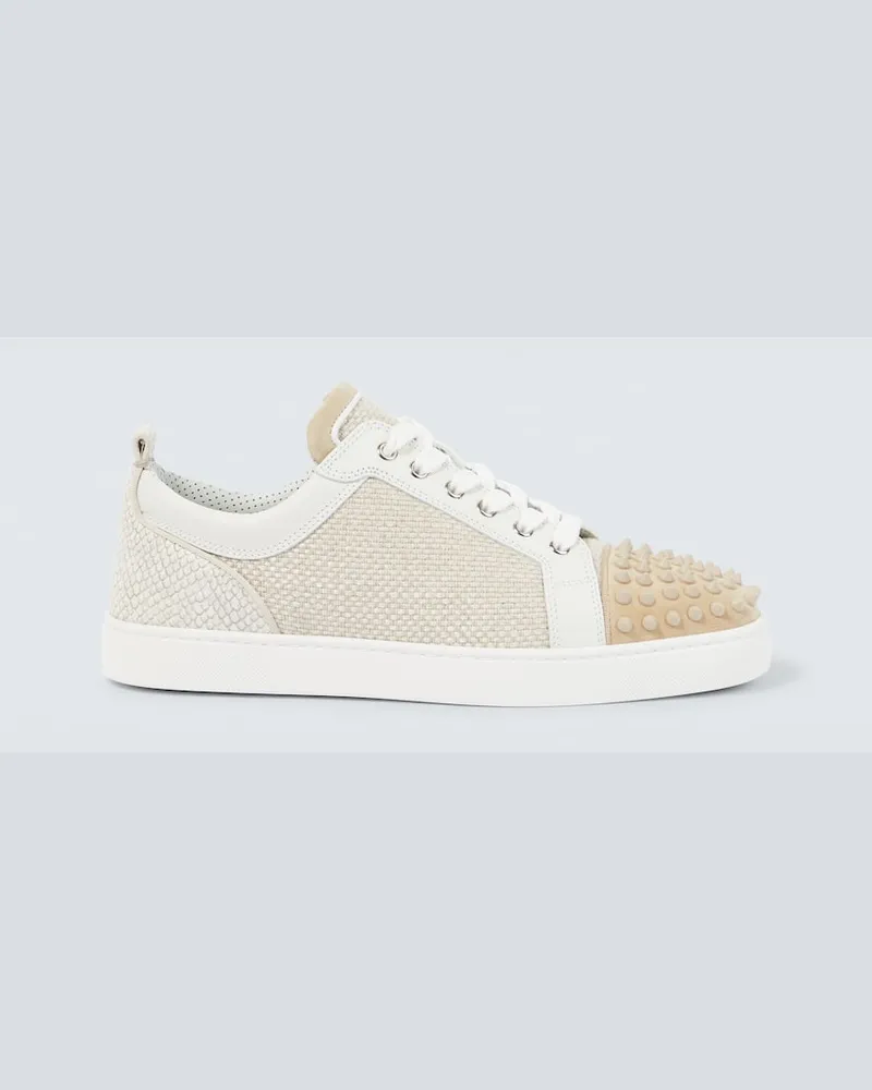 Christian Louboutin Sneakers Louis Junior Spikes aus Canvas Neutral