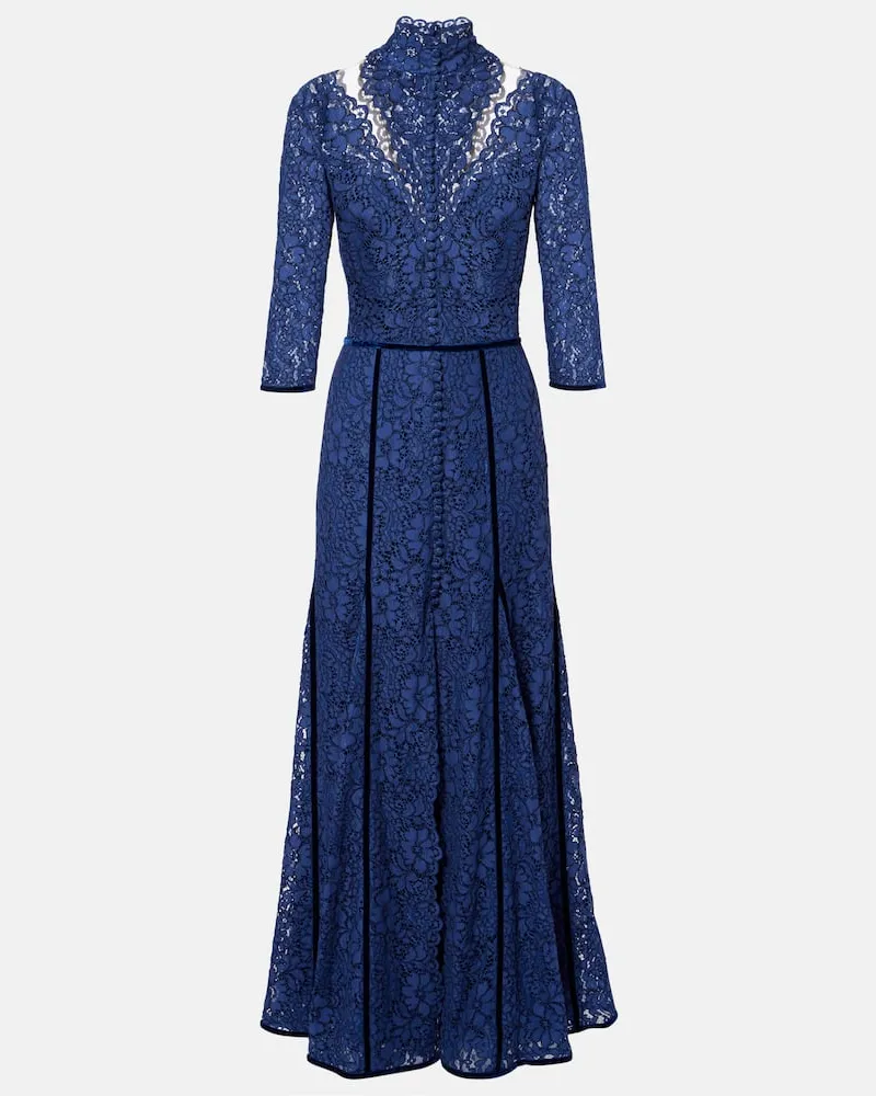 COSTARELLOS Robe aus Spitze Blau