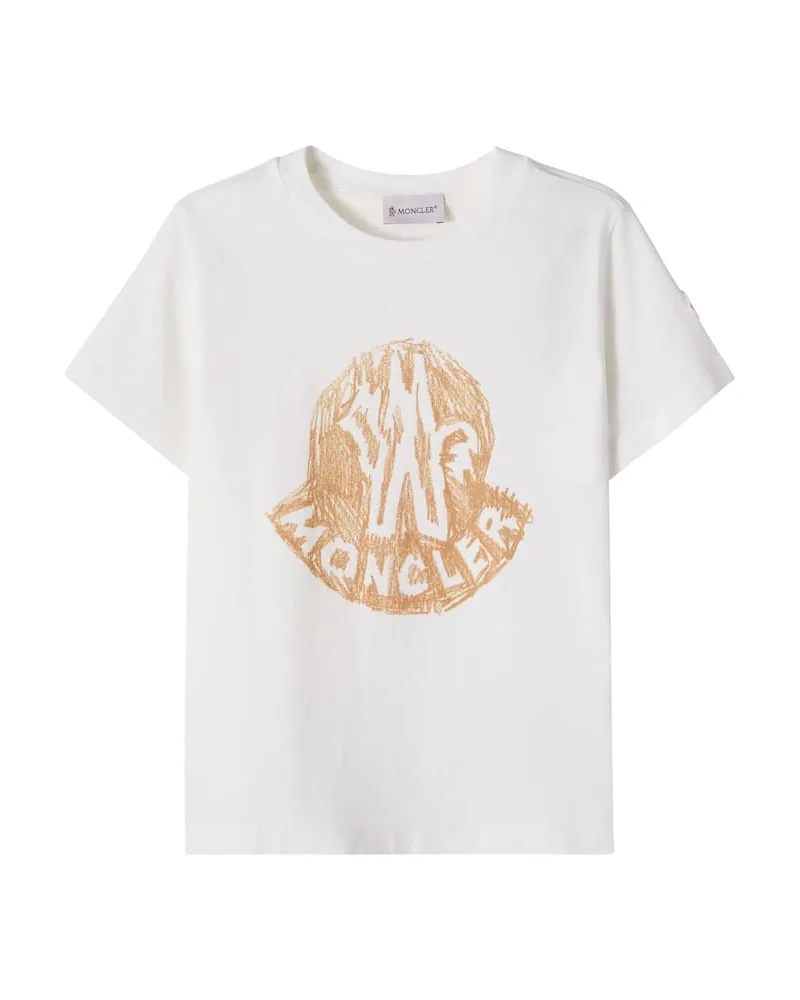 Moncler T-Shirt aus Baumwoll-Jersey Weiß