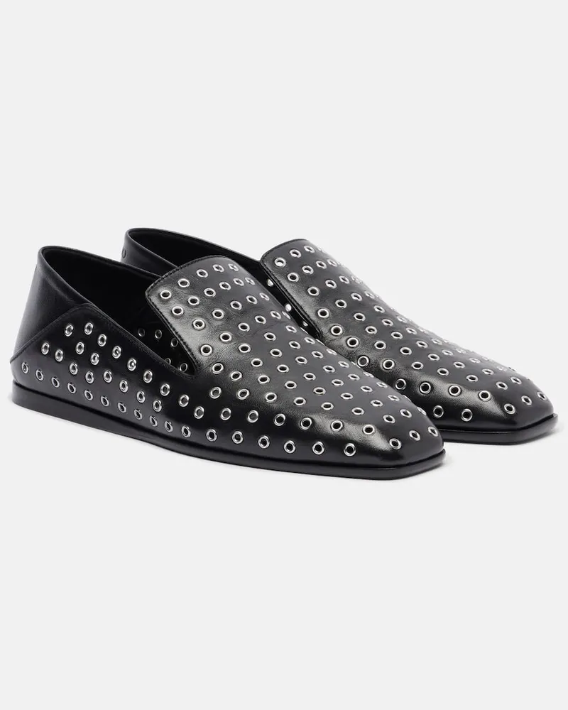 Jimmy Choo Verzierte Slip-Ons Eliot aus Leder Schwarz