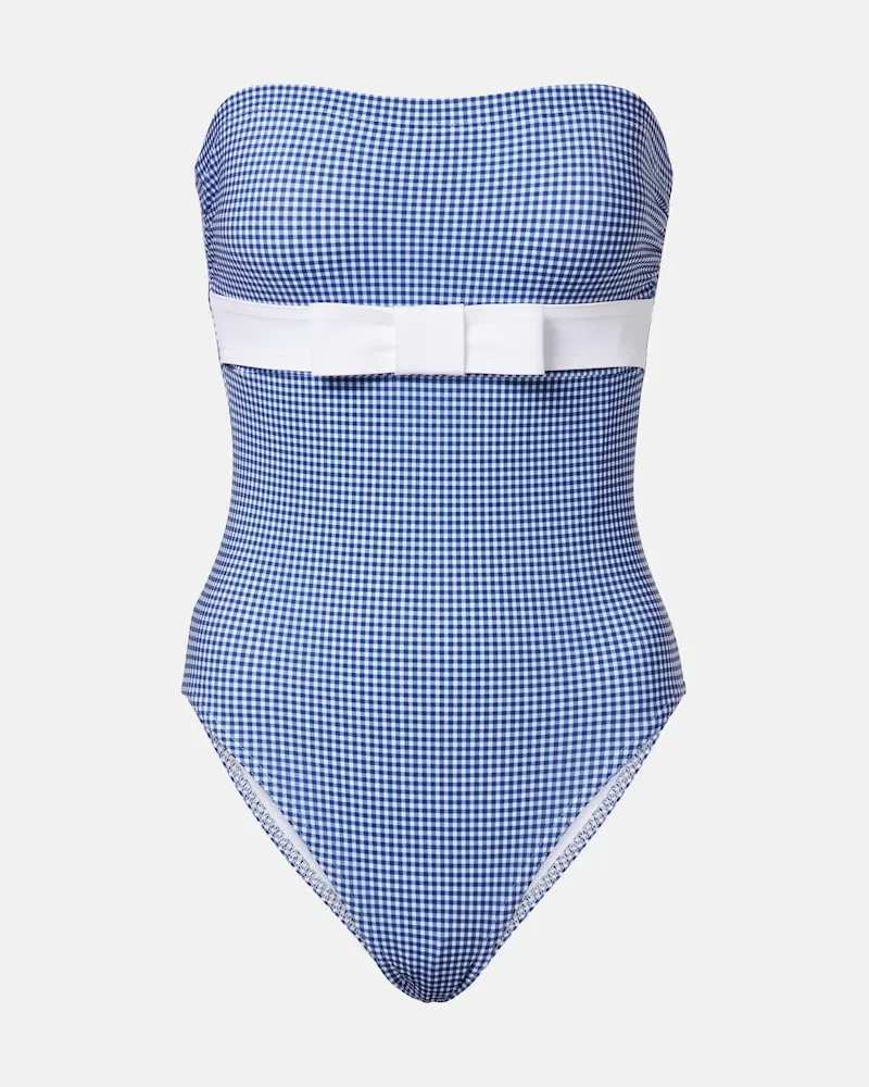 Karla Colletto Badeanzug mit Schleifendetail Blau