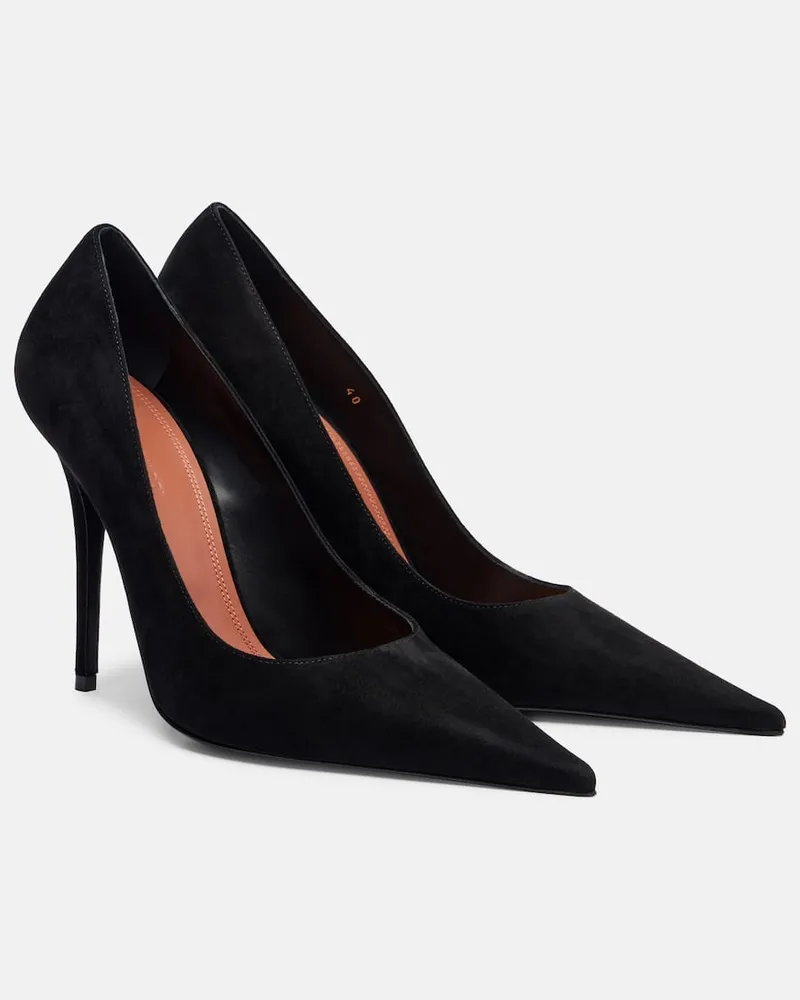 Amina Muaddi Pumps Barbara 105 aus Veloursleder Schwarz