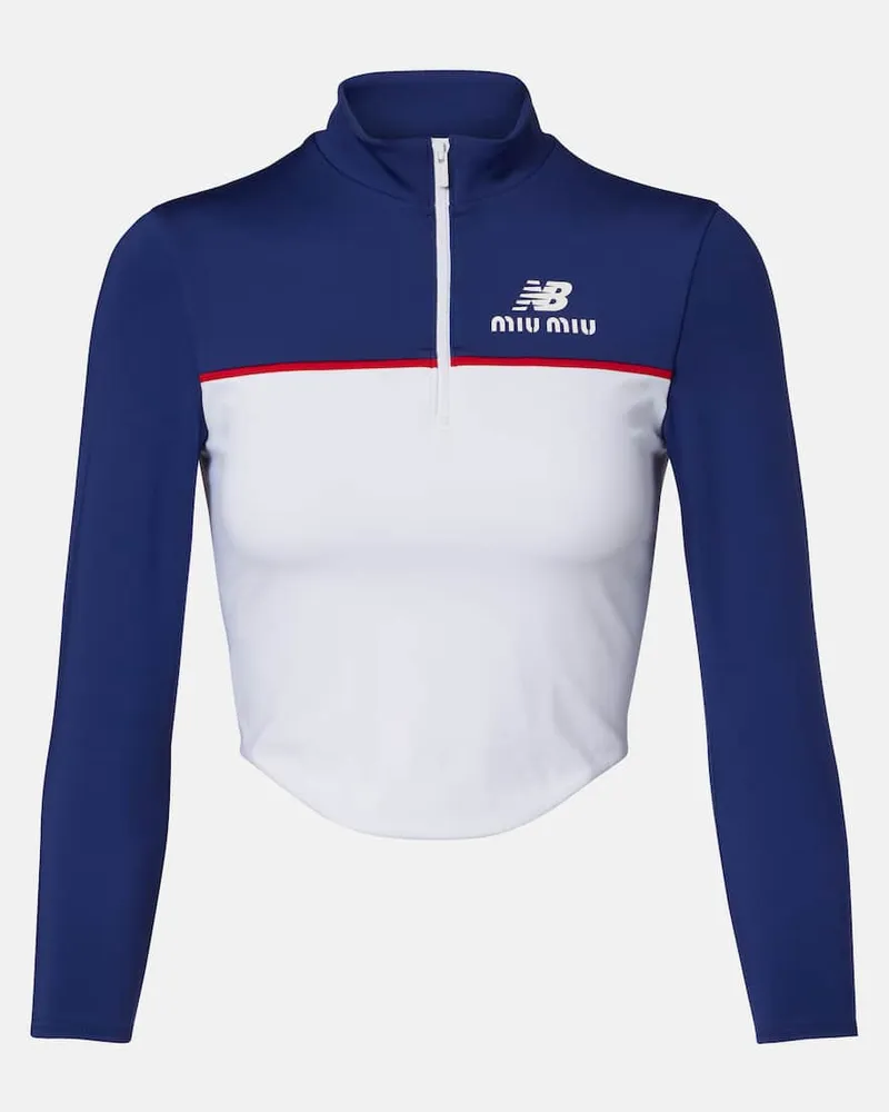 Miu Miu X New Balance Cropped-Top aus Jersey Weiß