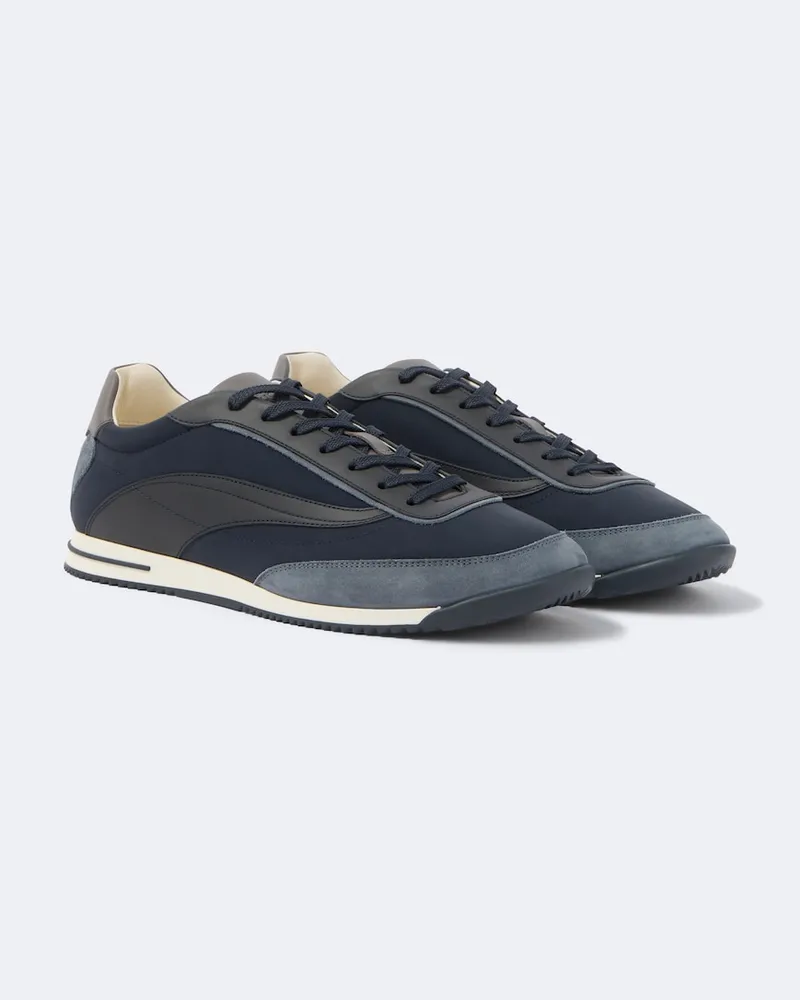 Brunello Cucinelli Sneakers mit Leder Blau