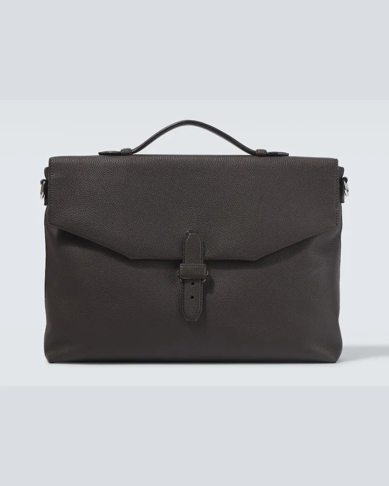 Brioni Aktentasche aus Leder Braun